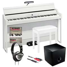 Цифровое пианино Korg G1B Air — белое — полный домашний комплект плюс сабвуфер