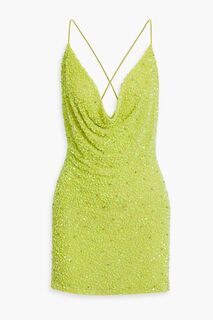 Платье мини из тюля Mich с драпировкой и украшением RETROFÊTE, зеленый