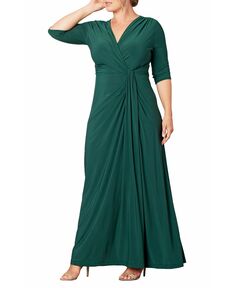 Женское длинное платье больших размеров Romanceed by Moonlight Kiyonna, зеленый