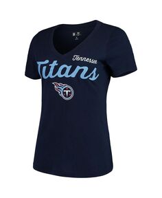 Женская темно-синяя футболка с v-образным вырезом Tennessee Titans Post Season G-III 4Her by Carl Banks, темно-синий