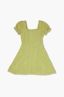 Кружевное платье с пышными рукавами для девочек Forever 21, зеленый