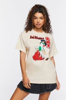 Футболка с рисунком Inuyasha Forever 21, кремовый