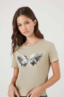 Детская футболка с рисунком Aerosmith Forever 21, серо-коричневый