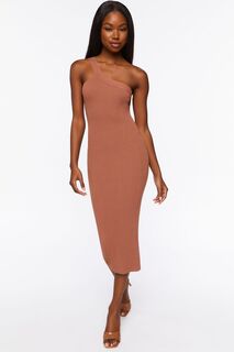 Облегающее платье миди из трикотажного свитера Forever 21, коричневый