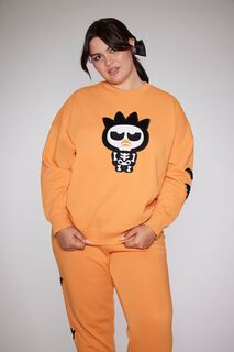 Флисовый пуловер Badtz-Maru больших размеров Forever 21, оранжевый