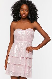 Мини-платье с пайетками в форме сердца Forever 21, розовый