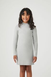 Платье-свитер с длинными рукавами для девочек Forever 21, серый