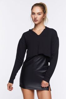 Укороченный пуловер Active Raw Cut Forever 21, черный