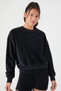 Активный вельветовый пуловер Forever 21, черный