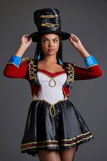 Комплект циркового костюма Ring Leader: куртка, платье и шляпа Forever 21, черный