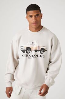 Пуловер с графическим рисунком Chevrolet Forever 21, кремовый