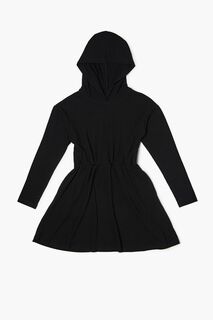 Платье для девочек с капюшоном и приспущенными рукавами Forever 21, черный