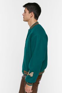 Университетская куртка Letterman с вышивкой Forever 21, зеленый