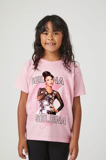 Футболка с рисунком Selena для девочек Forever 21, розовый