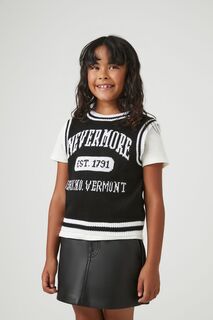 Свитер-жилет для девочек Nevermore Forever 21, черный