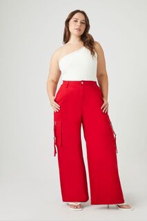 Широкие брюки-карго больших размеров Forever 21, красный