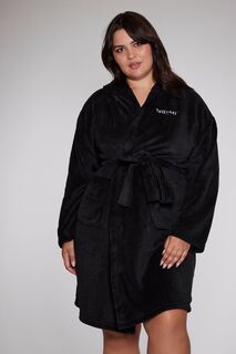 Плюшевый банный халат Kuromi больших размеров Forever 21, черный