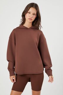 Толстовка Scuba Knit с дельфиновым краем Forever 21, шоколадный