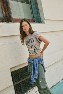 Футболка Nirvana с графическим рисунком Forever 21, серо-коричневый