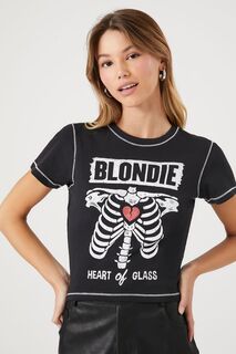 Детская футболка с рисунком Blondie Forever 21, черный