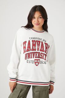Пуловер с графическим рисунком Гарвардского университета Forever 21, кремовый