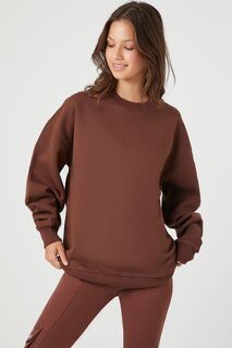 Флисовый пуловер с графическим рисунком New York Forever 21, шоколадный
