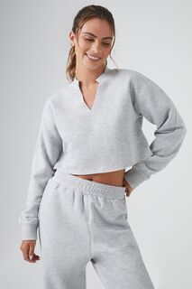 Укороченный пуловер из флиса Active Forever 21, серый