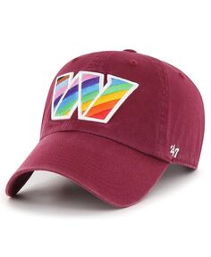 Мужская регулируемая кепка Washington Commanders Pride Clean Up бордового цвета &apos;47 Brand