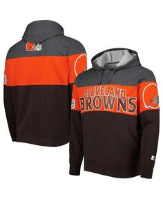 Мужской пуловер с капюшоном коричнево-хизерового цвета Cleveland Browns Extreme Starter