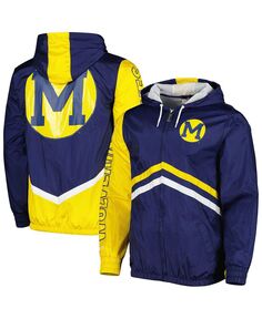 Мужская темно-синяя ветровка с молнией во всю длину Michigan Wolverines Undeniable Mitchell &amp; Ness