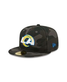 Мужская черная приталенная шляпа Los Angeles Rams Camo 59FIFTY New Era