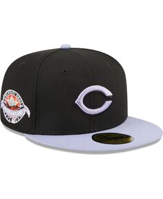 Мужская черная приталенная шляпа Cincinnati Reds 59FIFTY с боковой нашивкой New Era