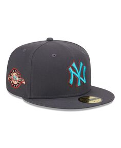 Мужская графитовая приталенная шляпа New York Yankees с принтом 59FIFTY New Era