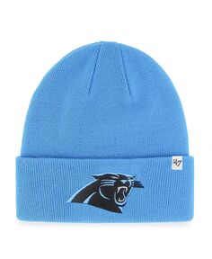 Мужская синяя базовая вязаная шапка с манжетами Carolina Panthers Primary &apos;47 Brand
