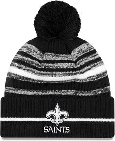 Мужская черная вязаная шапка с манжетами и манжетами NFL Sideline New Orleans Saints 2021 New Era