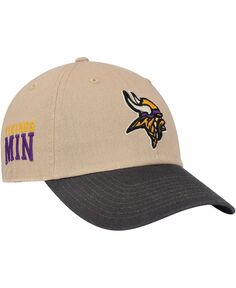 Мужская регулируемая шапка цвета хаки и угля Minnesota Vikings Ashford Clean Up &apos;47 Brand