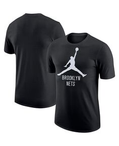 Мужская брендовая черная футболка Brooklyn Nets Essential Jordan