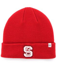 Мужская красная вязаная шапка с поднятыми манжетами Nc State Wolfpack &apos;47 Brand