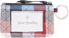 Женский хлопковый кошелек Vera Bradley на молнии с чехлом для документов, плед