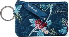 Женский хлопковый кошелек Vera Bradley на молнии с чехлом для документов, синий