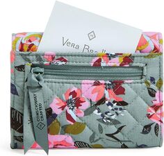 Женский хлопковый компактный кошелек Vera Bradley Riley с RFID-защитой, радужная перспектива