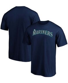 Мужская темно-синяя футболка seattle mariners с официальной надписью Fanatics, синий