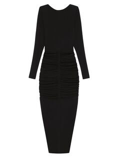 Вечернее креповое платье с рюшами Givenchy, черный
