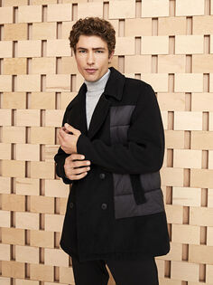 Толстое мужское пальто Cachet со стандартным узором и воротником LCW Vision