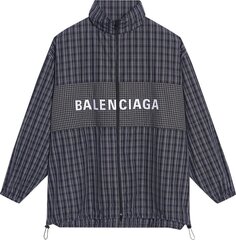 Куртка Balenciaga Checkered Nylon Track Suit Jacket &apos;Black&apos;, черный