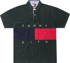 Футболка Kith x Tommy Hilfiger Flag Short-Sleeve Polo &apos;Forest&apos;, зеленый