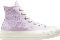 Кроссовки Converse Wmns Chuck Taylor All Star Lift Platform High Embroidered Floral - Pale Amethyst, фиолетовый