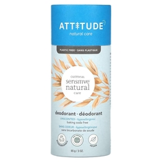 Дезодорант ATTITUDE натуральное средство для ухода за чувствительной кожей без запаха, 85 г