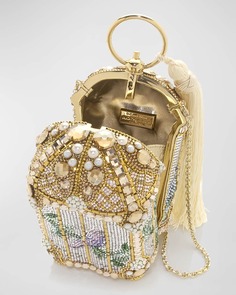 Клатч Birdcage с кисточками и кристаллами из бисера Judith Leiber Couture
