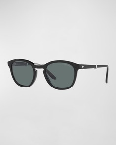 Поляризованные солнцезащитные очки квадратной формы из ацетата и хрусталя Giorgio Armani